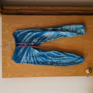 Warm Blue Tie-dye Sweatpants S